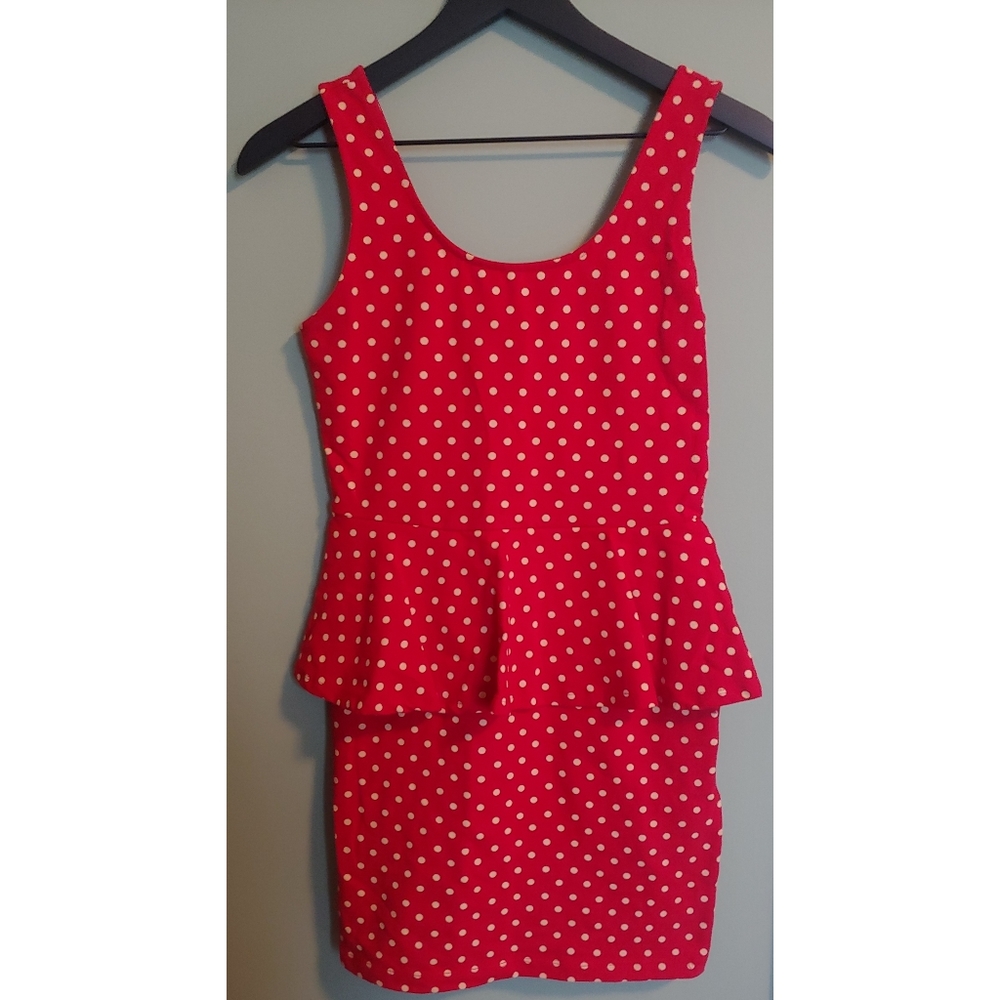 Red Polka Dotted Dress, size M